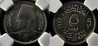   1941 Egyptian 5 Millim Copper-Nickel Coin - NGC MS63 Grade  60,21 EUR  Excl. 34,40 EUR Verzending