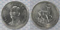 Thailand 100 Baht (Ag .500) B.E. 2517 (1974) with Brown-antlered deer BU