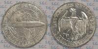 Weimar Republik 3 RM Graf Zeppelin world flight -
