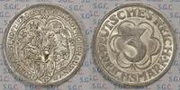 Weimar Republik 3 RM 1000 Years of Nordhausen -