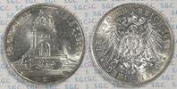 Kaiserreich Sachsen 3 Mark King Friedrich August III - Battle of Leipzig -