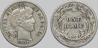 USA 10 Cents Barber Dime -
