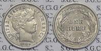 USA 10 Cents Barber Dime -