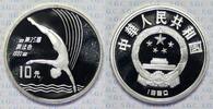 China (Volksrepublik) 10 Yuan XVI Summer Olympics 1992 - high diving -