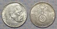 Drittes Reich 2 RM Hindenburg with Swast. -