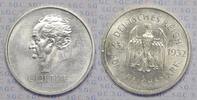 Weimarer Republik 5 RM 1932-A 100th Anniv. of the Death of Goethe MS63/64, usual tiny minute scratches,