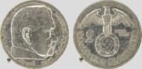 Drittes Reich 2 RM Hindenburg with Swast. -