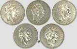 Kaiserreich Preussen 3 Mark Emperor William II - Set of 5 -