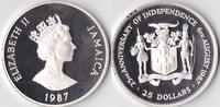 Jamaika, 10 Dollars, 1987, 25 Jahre Unabhängigkeit, PP,lose, 80,00 EUR70,00 EUR  Excl. 7,00 EUR Verzending