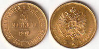 Finnland, 20 Markkaa, 1910, Zar Nikolaus II.,1894-1917, fast stempelglanz, 825,00 EUR  plus 10,00 EUR verzending