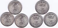 Deutschland, 3 mal 1 Mark, Kaiserreich, -