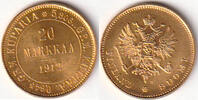 Finnland, 20 Markkaa, 1912, Zar Nikolaus II.,1894-1917, fast stempelglanz, 825,00 EUR  plus 10,00 EUR verzending