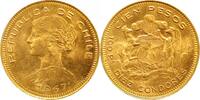 Chile 100 Pesos Gold 1947 Republik seit 1818. Vorzüglich-Stempelglanz 1895,00 EUR  plus 10,00 EUR verzending