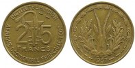 Togo 25 Francs AlBr Dünengazelle, etwas fleckig -