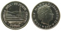 Man 1 Pfund NiMs Tynwald Hügel mit der St.Johns Kapelle -