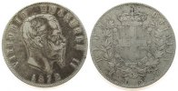 Italien 5 Lire Ag Emanuel II, M (Mailand), Gigante 44 -