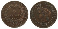 Frankreich 5 Centimes Br Ceres, A (Paris) -