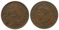 Frankreich 5 Centimes Br Ceres, A (Paris) -