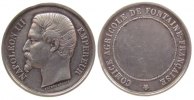 o.J. Silber Napoleon III - Prämienmedaille, für landwirschaftliche Leistung, Büste nach links / leeres Gravurfeld, v. Alphee Dubois, ss