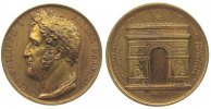 Napoleon Medaille Bronze vergoldet Louis Philippe I (1830-1848) - Arc de l'Etuile, auf die Enthüllung des unter Napoleon begonnenen Thriumphbogens -