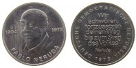 DDR Medaille -- Neruda Pablo (1904-1973) - chilenischer Dichter und Schriftsteller, ca. 26,5 MM -