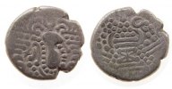 Indien IPS Drachme 900-1150 Ag Sassasinen, Saurashtra u. Gujarat, stil.Büste / stil. Feueraltar ss