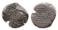 Indien IPS Drachme Ag Sassasinen, Saurashtra u. Gujarat, stil.Büste / stil. Feueraltar -