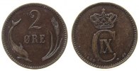 Dänemark 2 Öre Br Christian IX, CS -