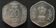 Indien Republik 20 Paise Al Mzz: C -