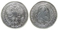 Österreich 20 Kreuzer Ag Maria Theresia (1740-1780), IC-FA (Wien), RDR, leichte Prägeschwäche, leicht justiert, gereinigt -
