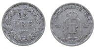 Schweden 25 Öre 1877 Ag Oscar II, Sieg 31 VF-