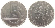 Tschechoslowakei 5 Korun Ni kleine Randfehler -