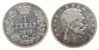 Jugoslawien Serbien 1 Dinar Ag Peter I -