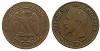 Frankreich 10 Centimes Br Napoleon III, BB, Gad. 253 -
