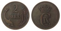 Dänemark 2 Öre Br Christian IX -