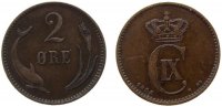 Dänemark 2 Öre Br Christian IX -