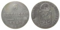 Österreich 6 Kreuzer Ag Franz Joseph I (1848-1916), C (Prag), Druckstelle -