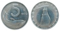 Italien 5 Lire Al Delphin -