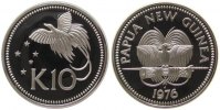 Papua Neu Guinea 10 Kina Ag Paradiesvogel -