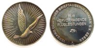 Tiere Medaille Silber Verband Deutscher Brieftaubenliebhaber e.V., Essen, für hervorragende Flugleistungen, ca. 22,5 MM, ca. 5,23 Gramm, Patina -