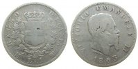 Italien 1 Lira Ag Emanuel II, M (Mailand), Gigante 64, kleine Punze -