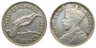 Neuseeland 6 Pence 1936 KN Georg V aEF