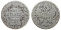 Rußland 20 Kopeken Ag Alexander II, St.Petersburg -