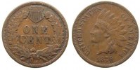 USA 1 Cent Br Indian head, kleiner Randstoß -