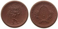 Porzellan Medaille Böttger Steinzeug Horn Otto - Weingrosshandlung Meissen, ca. 41 MM -