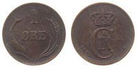 Dänemark 1 Öre Br Christian IX, Hede 19A -