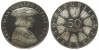 Österreich 50 Schilling Ag Maximilian, minimal berieben -
