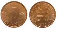 Finnland 5 Penniä Bro . -