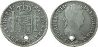 Bolivien 1 Real Ag Carolus IV, P.J., gelocht -