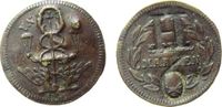 Jetons & Notgeld Spielmarke Bronze Waage und Flügel, H 6 eingepunzt, ca. 15 MM -